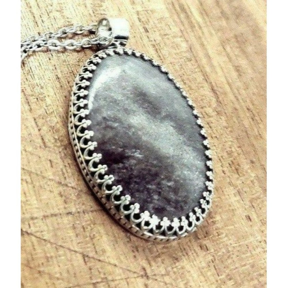 Storm - Silver sheen obsidian crystal necklace handmade sterling silver .925